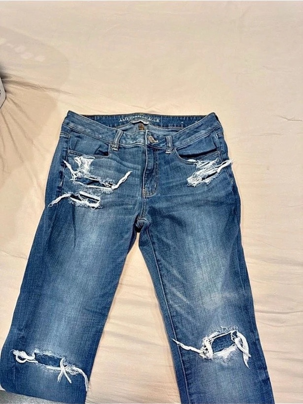 American Eagle Jegging Distressed Skinny Jeans Blue Size 12